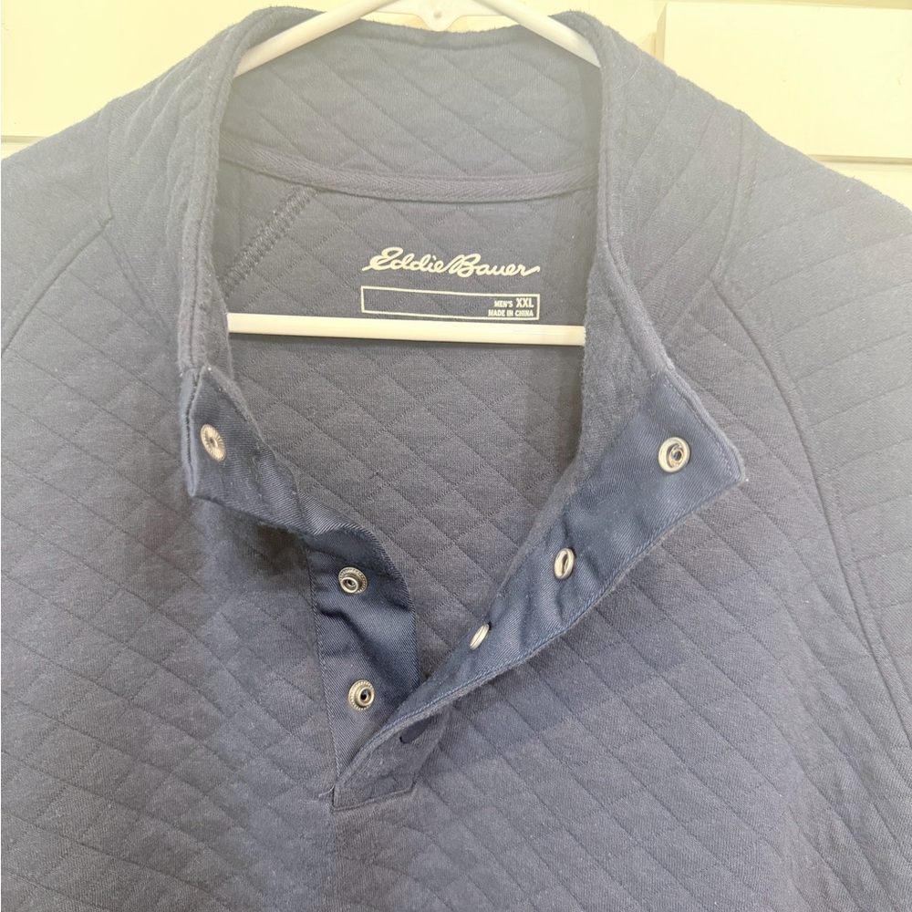 Eddie Bauer Navy Quilted Pullover